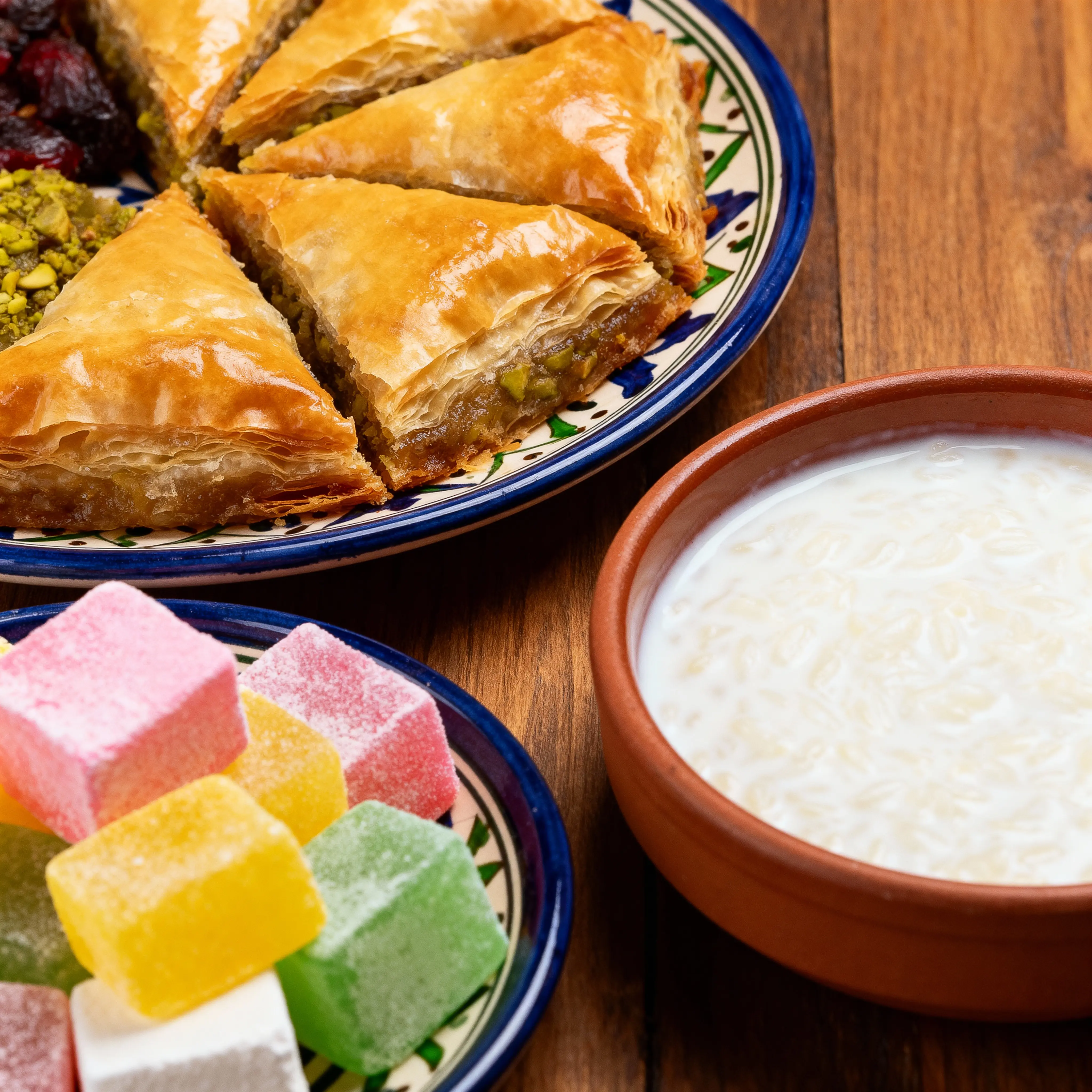 Flagship sweets from Anatolian Sweet Haven on a copper tray
