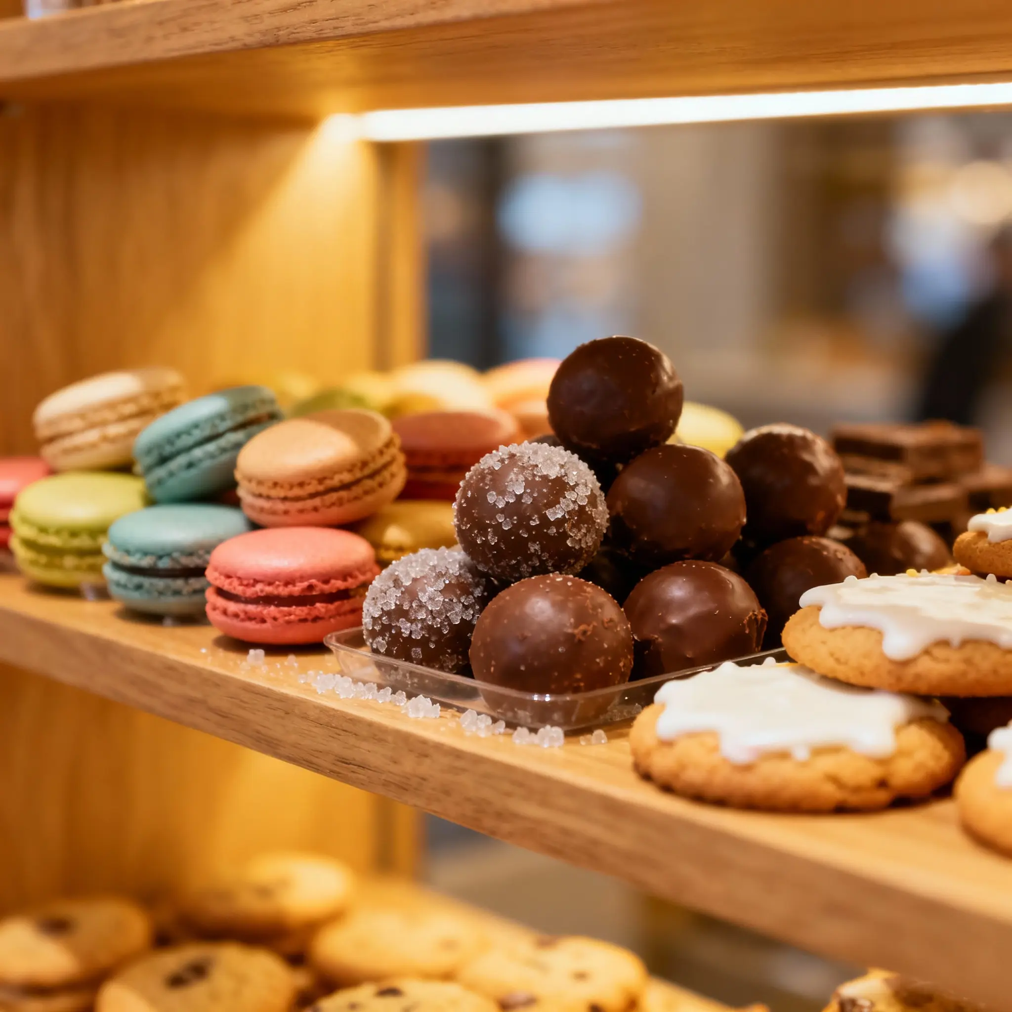 Rose honeycomb pieces on copper tray